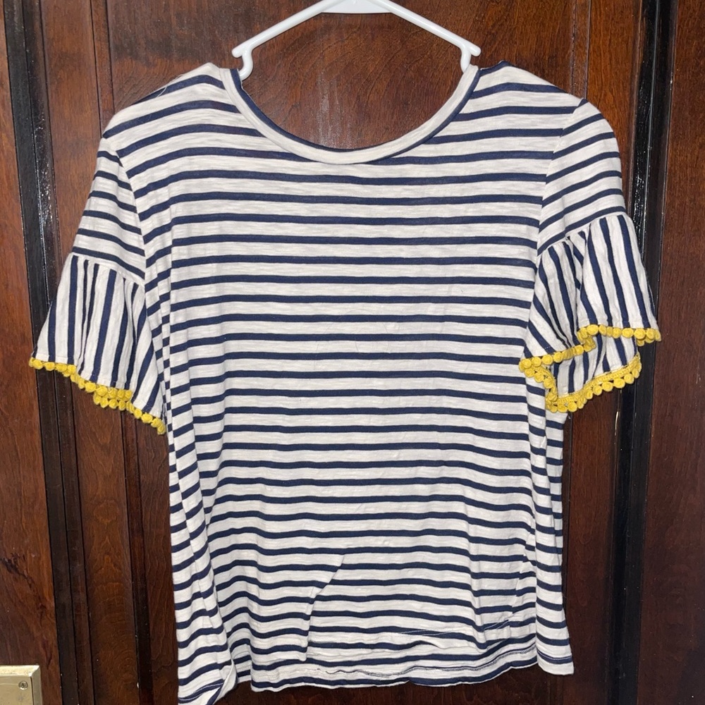 White and Navy Stripes Tee